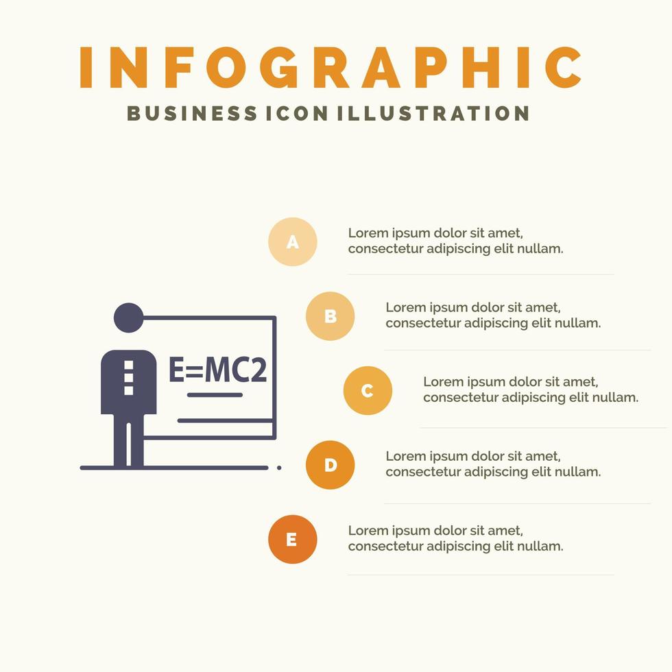 modèle de présentation d'infographie de salle de professeur de classe de classe présentation en 5 étapes vecteur