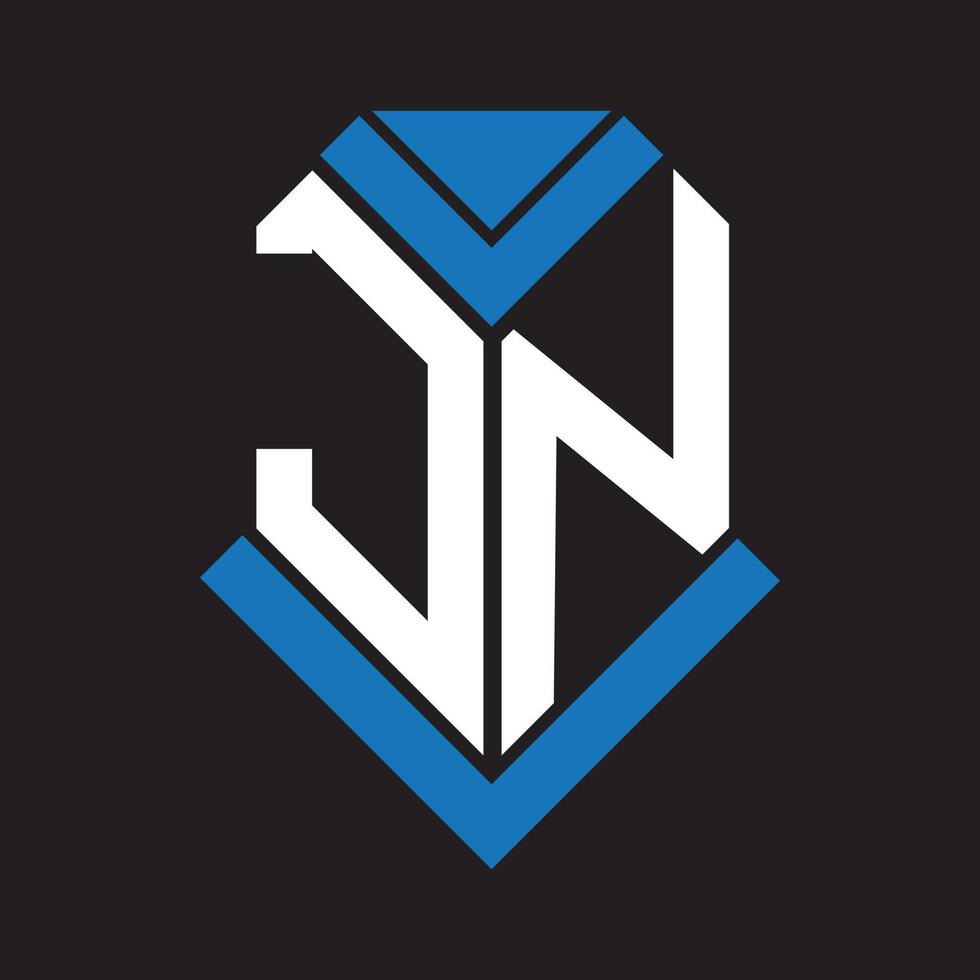 création de logo de lettre jn sur fond noir. jn concept de logo de lettre initiales créatives. conception de lettre jn. vecteur