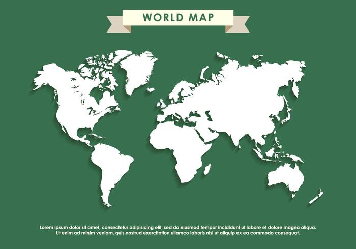 Vecteur de carte du monde vert