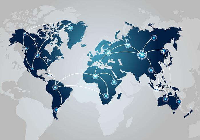 Vecteur de carte mondiale de technologie