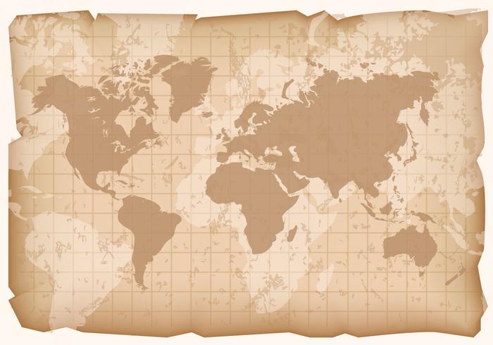 Vecteur de carte du monde vintage