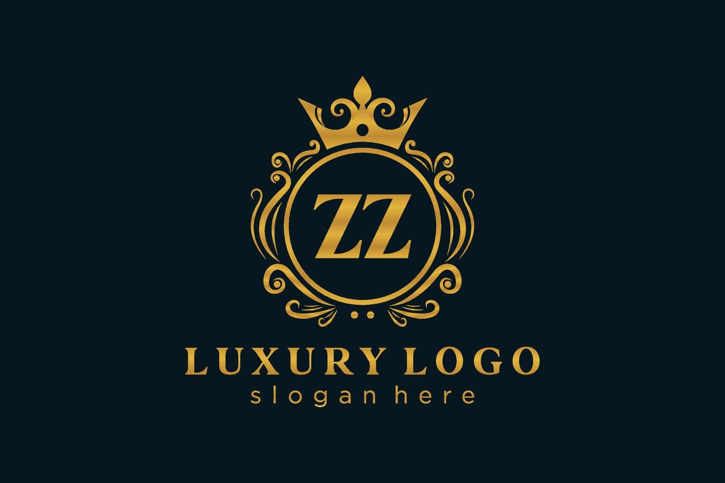 modèle initial de logo de luxe royal de lettre zz dans l'art vectoriel pour le restaurant, la royauté, la boutique, le café, l'hôtel, l'héraldique, les bijoux, la mode et d'autres illustrations vectorielles.