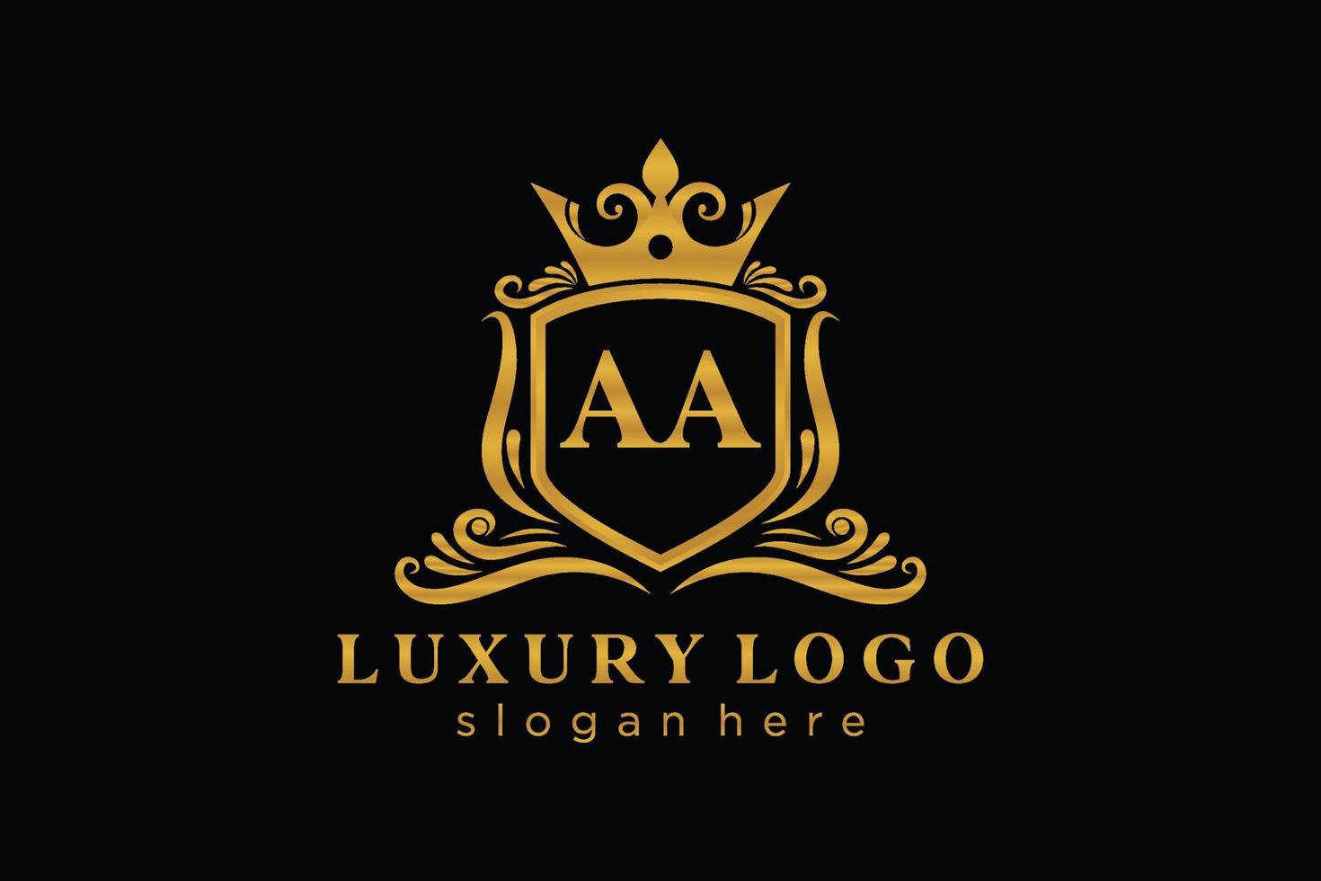 modèle initial de logo de luxe royal lettre aa dans l'art vectoriel pour le restaurant, la royauté, la boutique, le café, l'hôtel, l'héraldique, les bijoux, la mode et d'autres illustrations vectorielles.