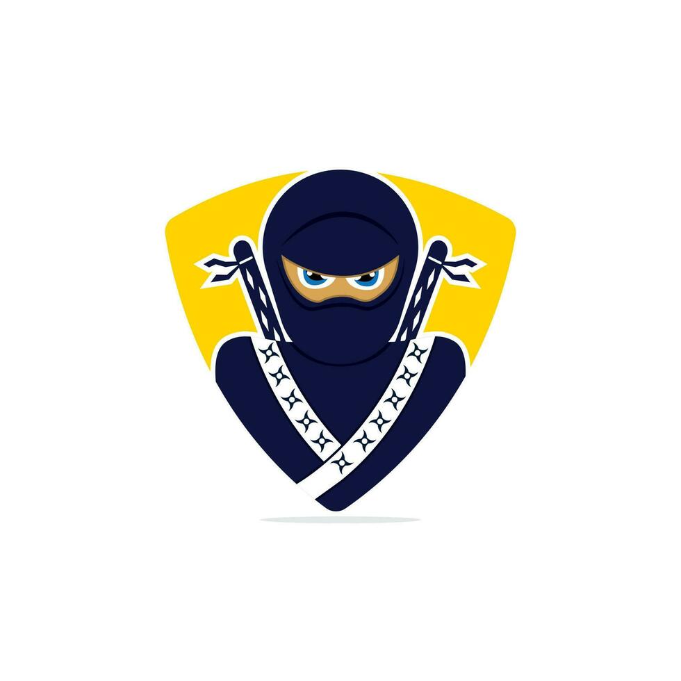 modèle de conception de logo vectoriel ninja.