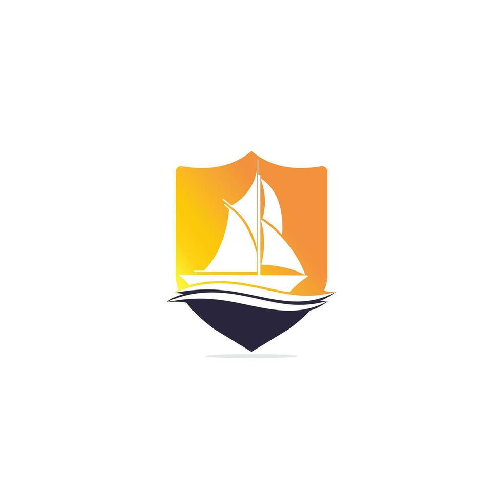 création de logo de yacht. club de yachting ou création de logo vectoriel d'équipe de sport de yacht. aventure de voyage en mer ou championnat de yachting ou tournoi de voyage à la voile.