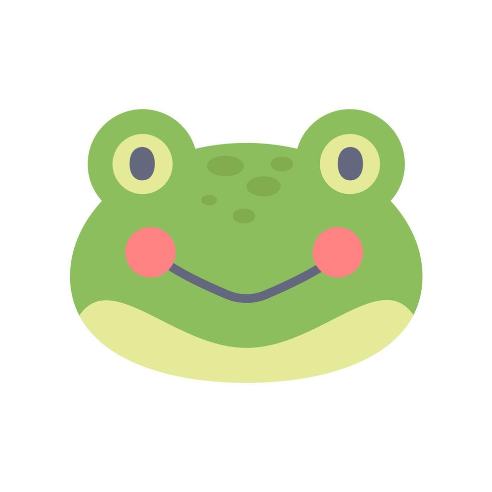 conception de visage animal mignon vecteur grenouille pour les enfants