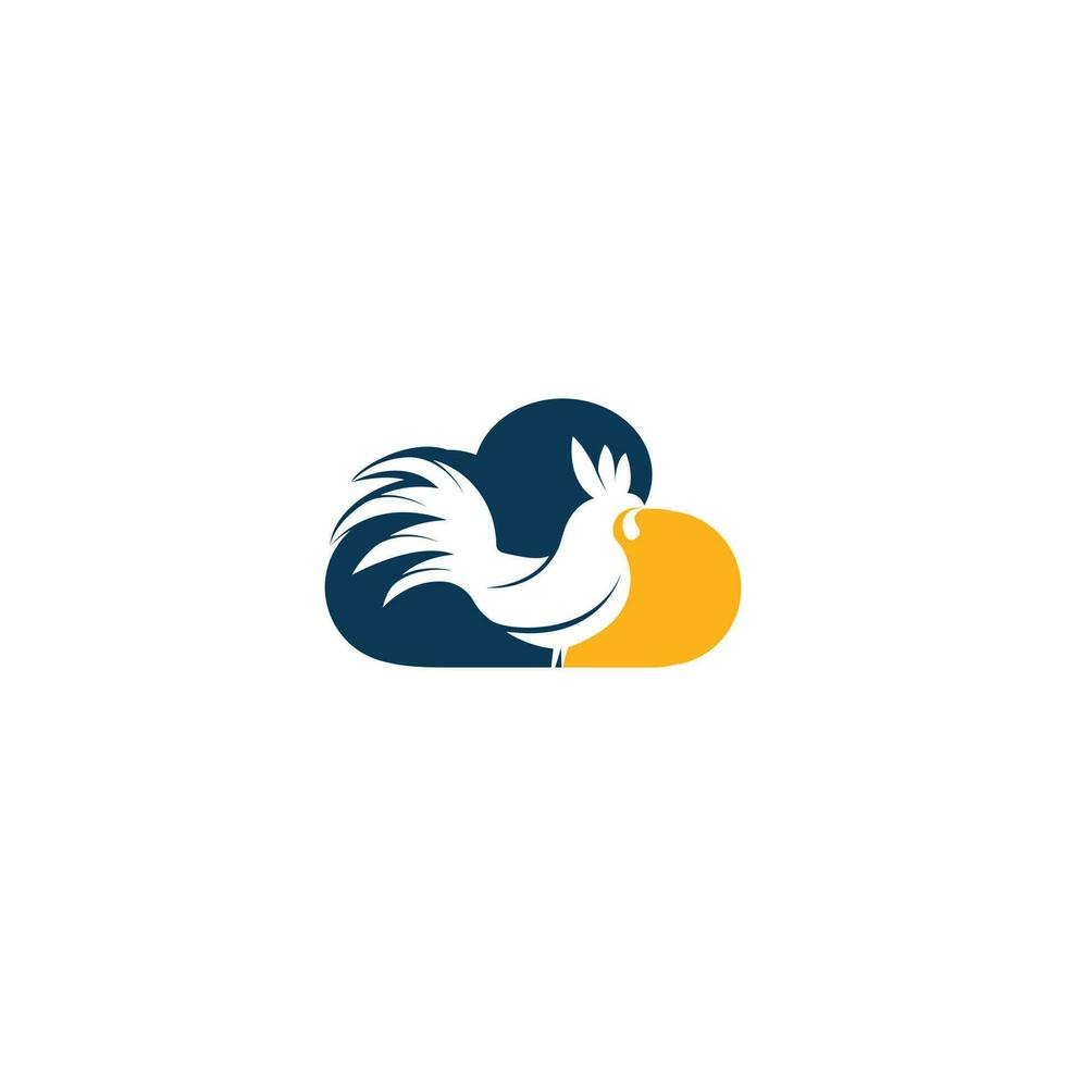 création de logo vectoriel coq et nuage.