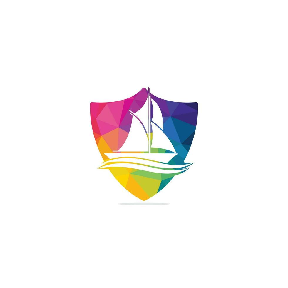 création de logo de yacht. club de yachting ou création de logo vectoriel d'équipe de sport de yacht. aventure de voyage en mer ou championnat de yachting ou tournoi de voyage à la voile.