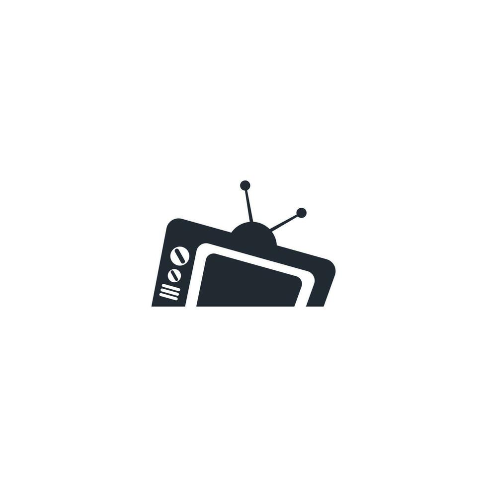 création de logo de médias télévisés. création de modèle de logo de service de télévision. vecteur