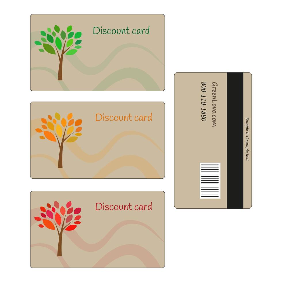 cartes de réduction avec des arbres. vecteur