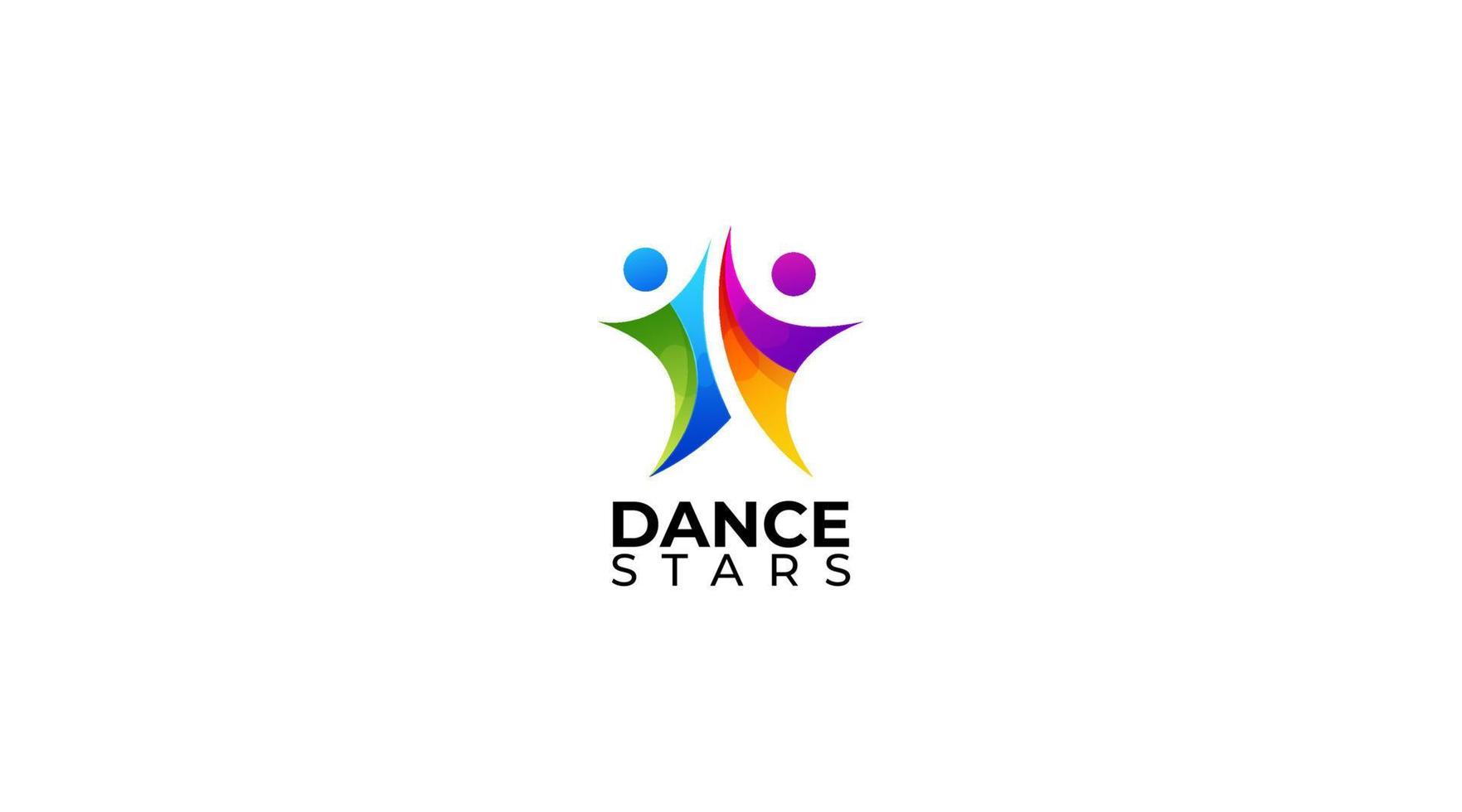 danse étoiles personnes logo design et symbole succès santé vecteur