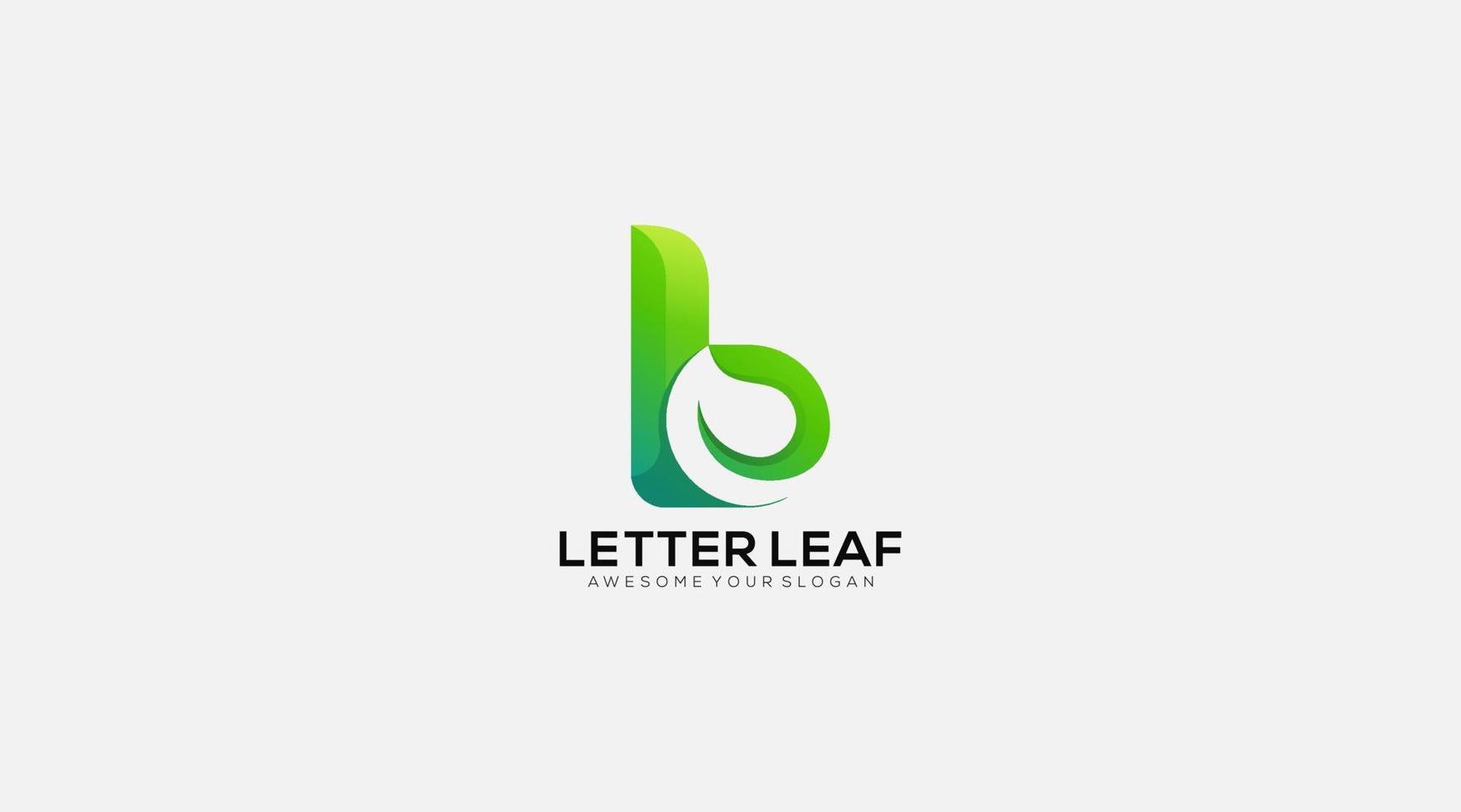 lettre initiale abstraite b, feuille, logo du foyer. couleur verte isolée sur fond blanc vecteur