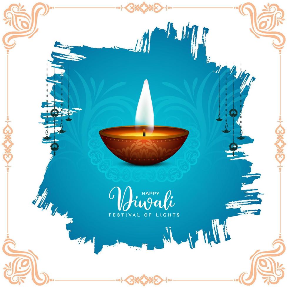 conception de cartes de célébration du festival traditionnel indien joyeux diwali vecteur