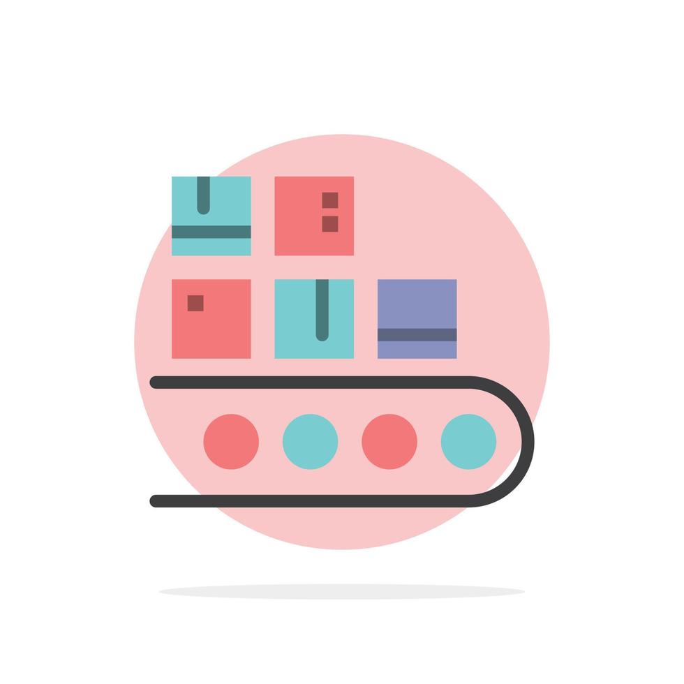icône de couleur plate de fond de cercle abstrait de production de produits de gestion de ligne d'activité vecteur