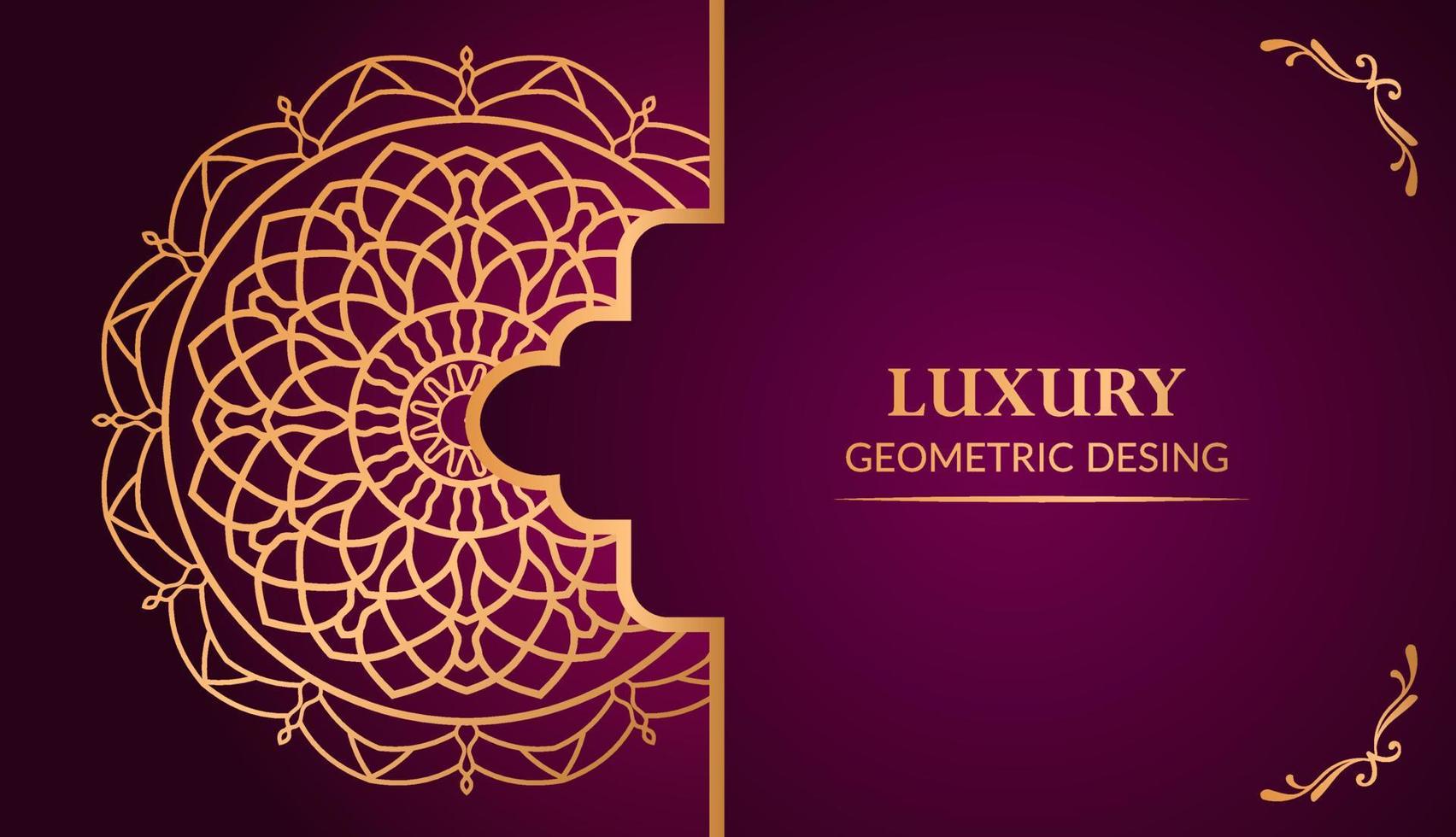 fond de mandala arabesque de luxe avec des éléments dorés. style oriental islamique arabe, mandala décoratif de style ramadan. mandala pour impression, vecteur