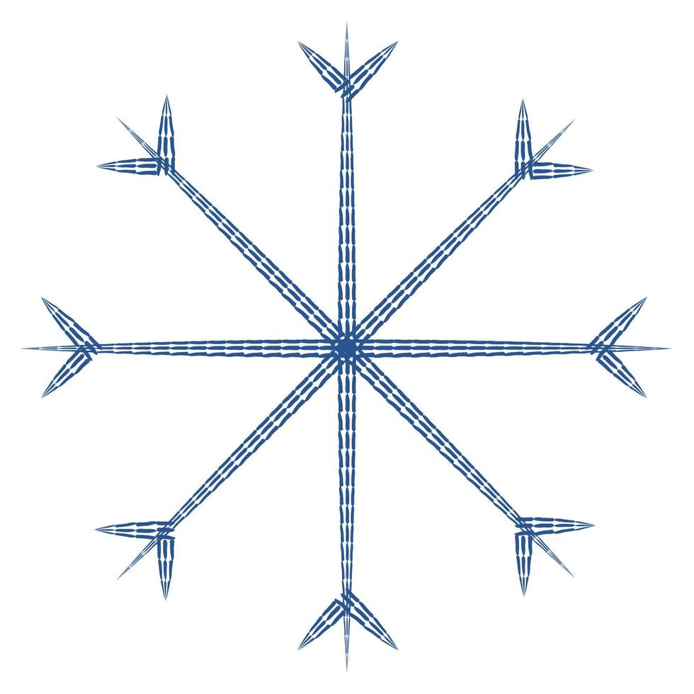 lignes abstraites à motifs en pointillés de flocon de neige à motifs dans des teintes hivernales à la mode bleues. icône. isoler vecteur