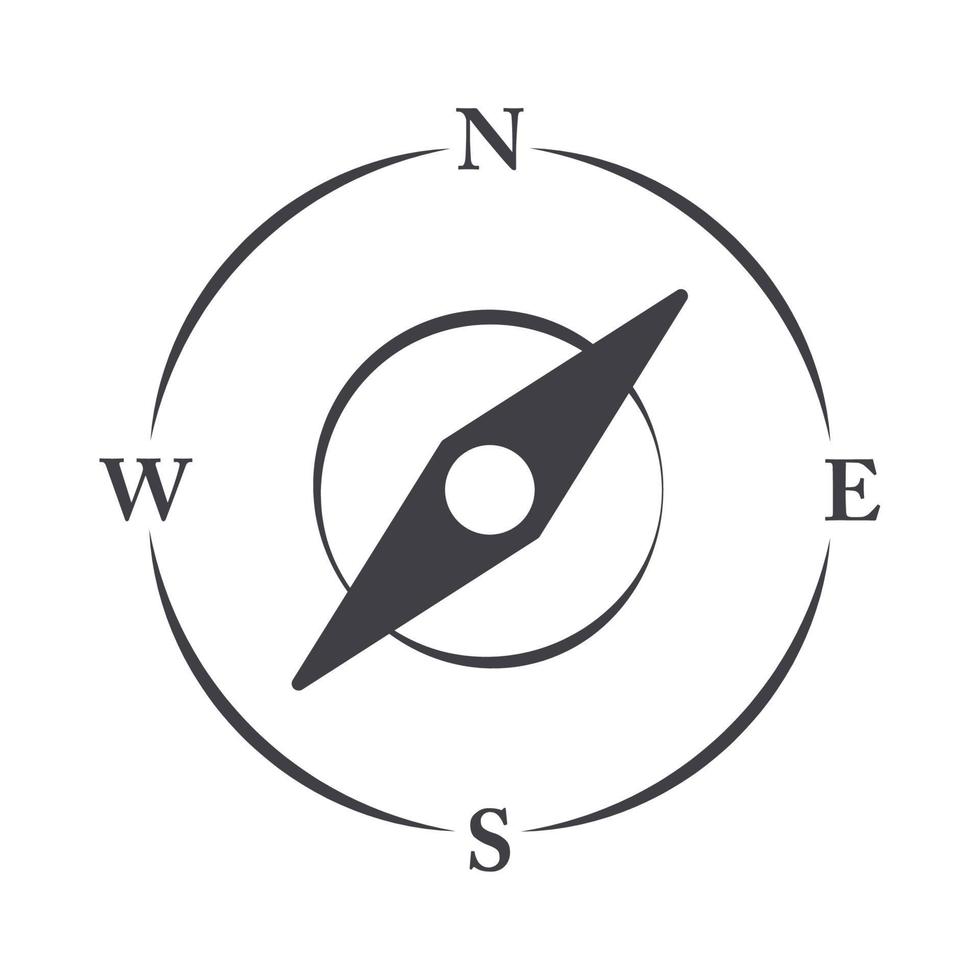 boussole, navigation, emplacement, équipement, ligne, conception, icône vecteur