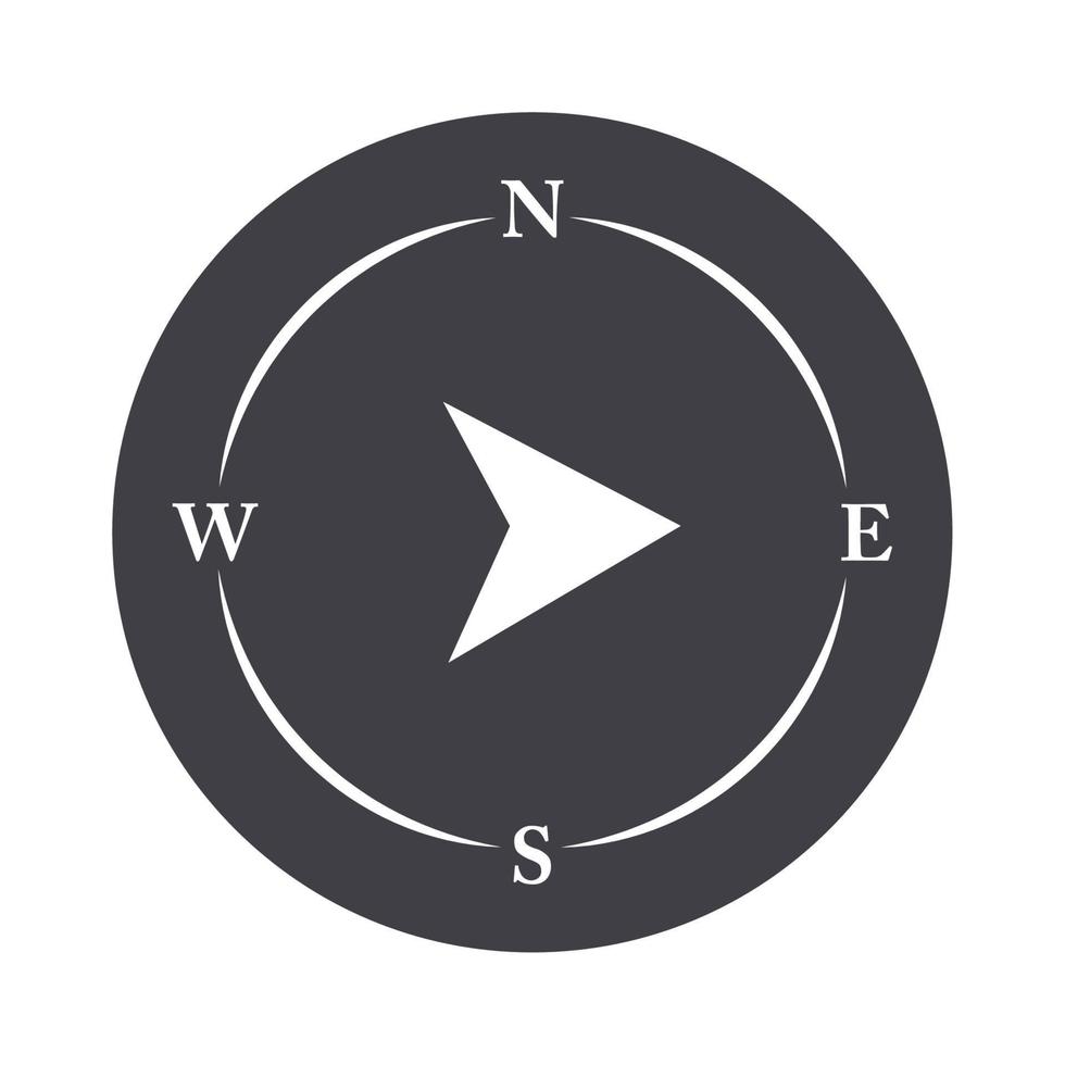 boussole rose navigation cartographie flèche pointage équipement silhouette conception icône vecteur