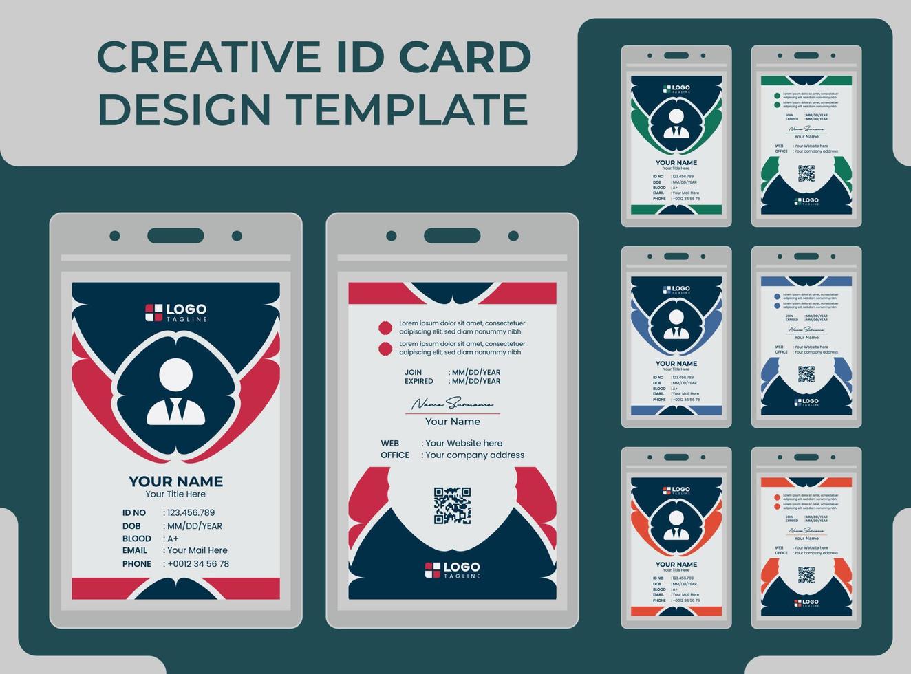 modèle de conception de carte d'identité unique et moderne créatif vecteur