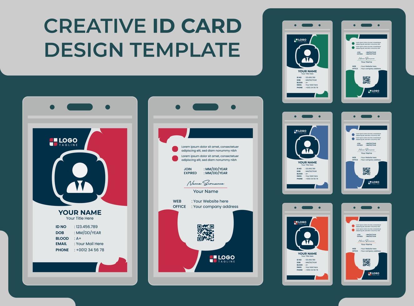 modèle de conception de carte d'identité unique et moderne créatif vecteur