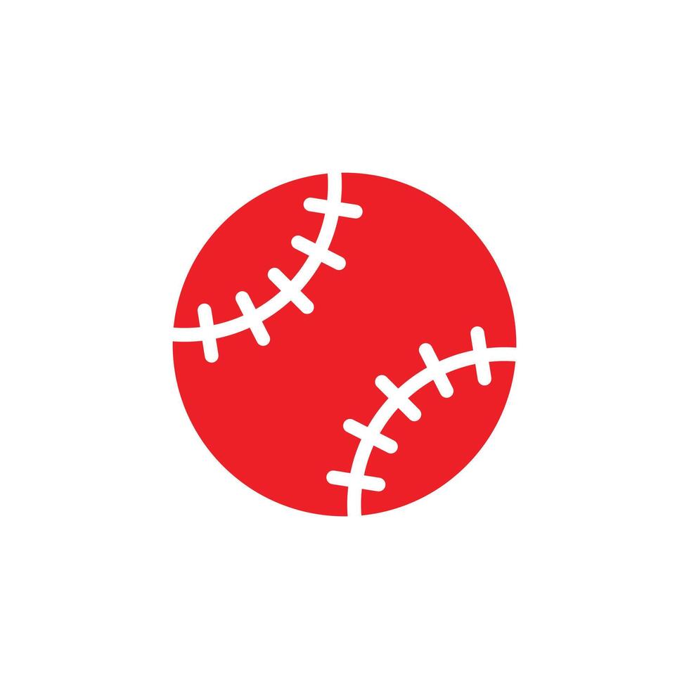 eps10 balle de baseball vecteur rouge icône solide abstraite isolée sur fond blanc. symbole rempli de baseball dans un style moderne et plat simple pour la conception, le logo et l'application mobile de votre site Web