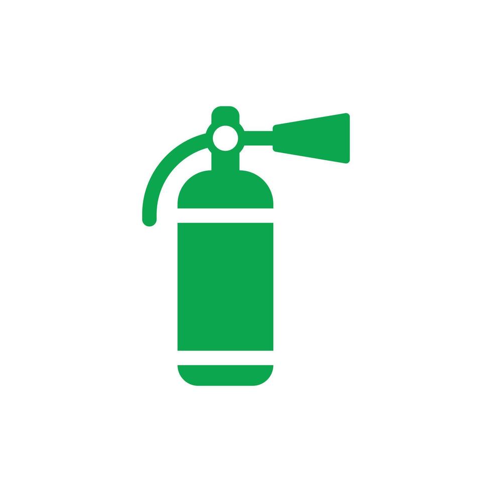 eps10 vecteur vert extincteur abstrait art solide icône isolé sur fond blanc. symbole de sécurité incendie unique dans un style moderne et plat simple pour la conception de votre site Web, votre logo et votre application mobile