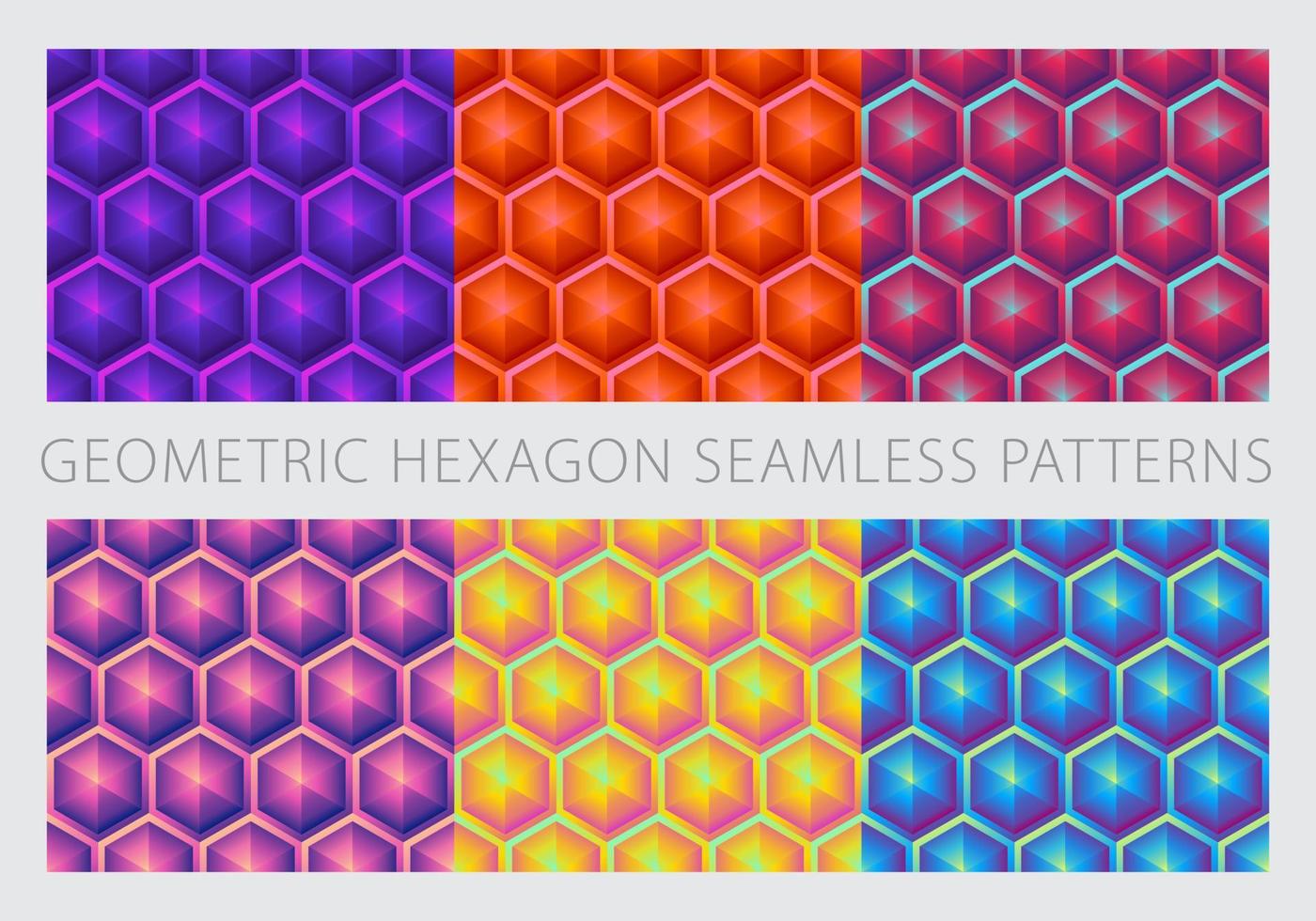 hexagone géométrique motifs sans couture couleur néon lumineux vecteur