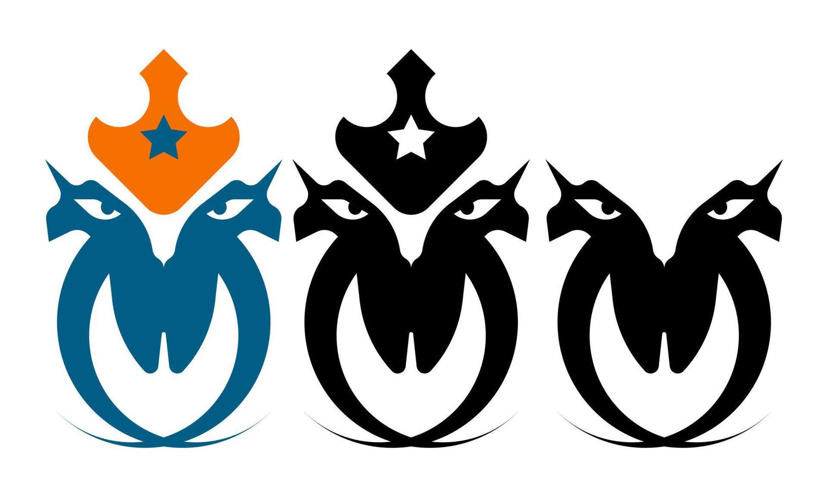visage d'une icône de logo de mammouth sinueuse vecteur