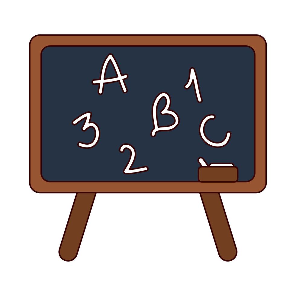 tableau d'éducation scolaire avec ligne de trépied et icône de style de remplissage vecteur