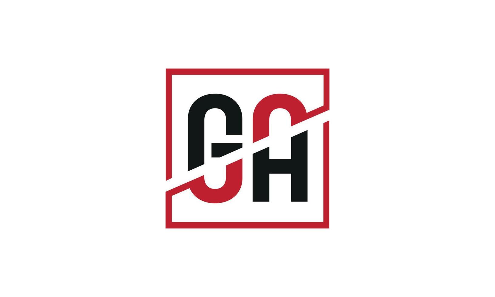 création de logo ga. conception initiale du monogramme du logo de la lettre ga en noir et rouge avec une forme carrée. vecteur professionnel