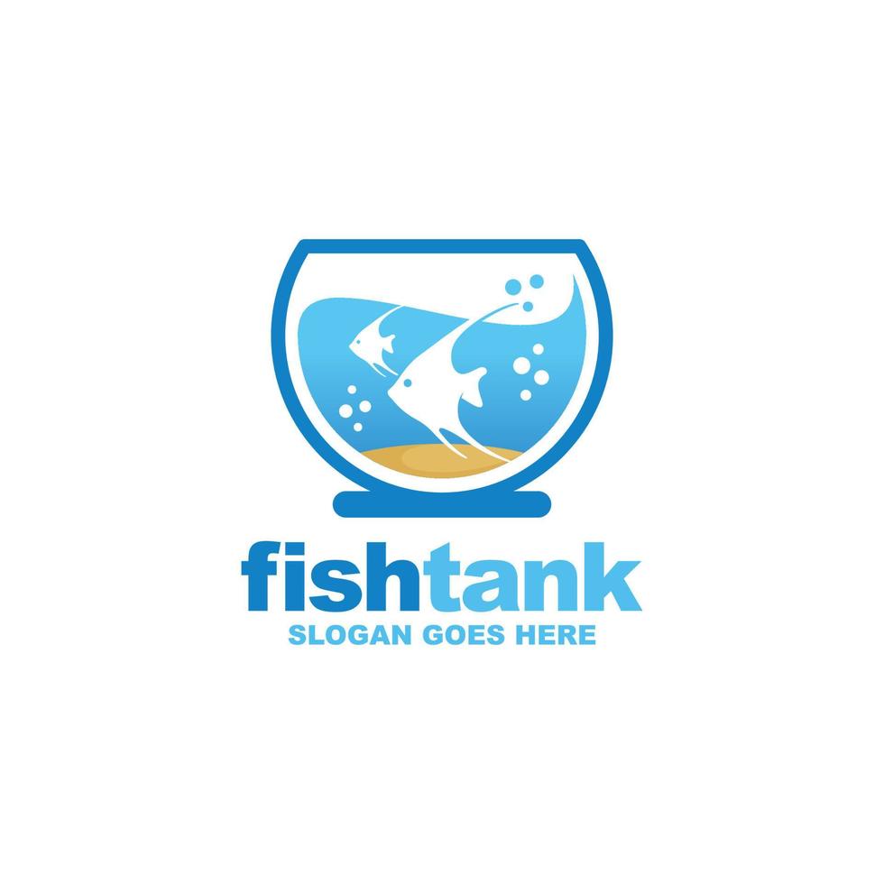 vecteur de conception de logo de réservoir de poissons