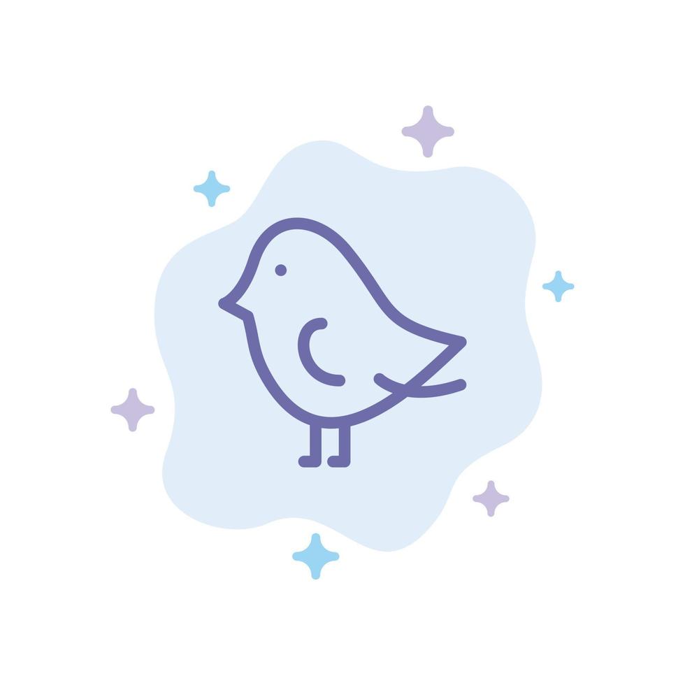 oiseau pâques nature icône bleue sur fond de nuage abstrait vecteur