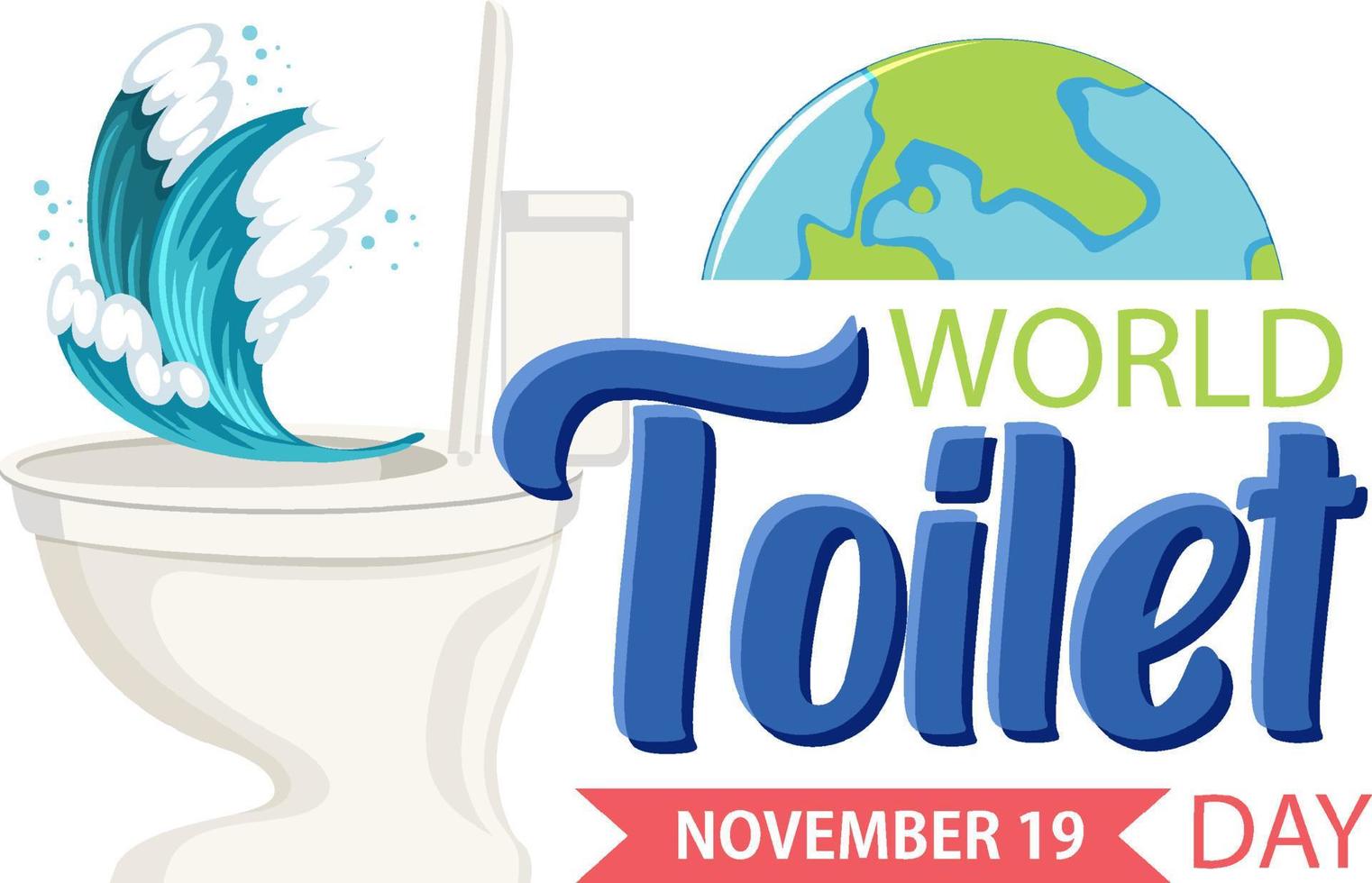 conception de texte de la journée mondiale des toilettes vecteur