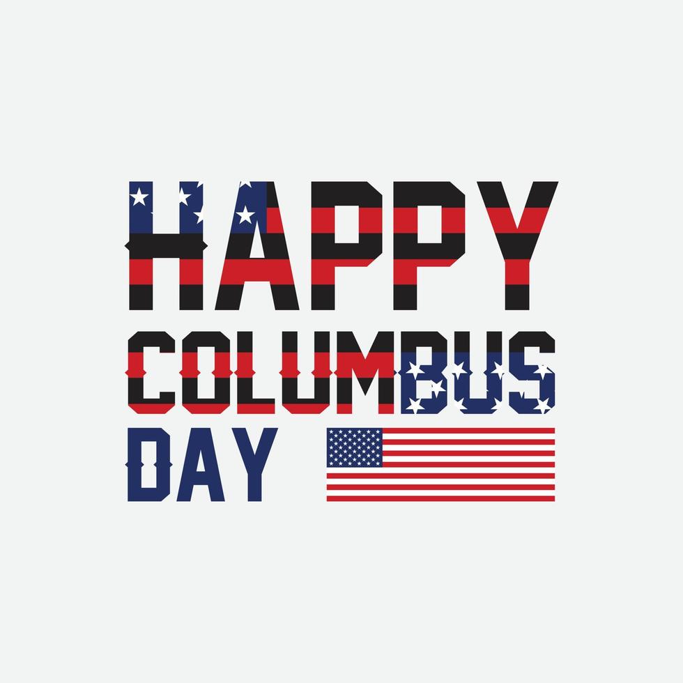 conception de citation de motivation typographie columbus day vecteur