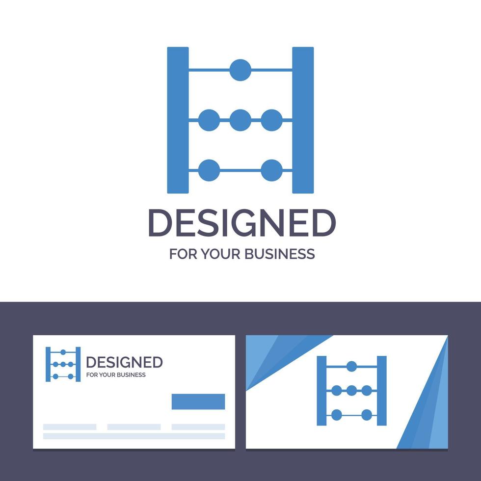 carte de visite créative et modèle de logo abaque éducation mathématiques illustration vectorielle vecteur
