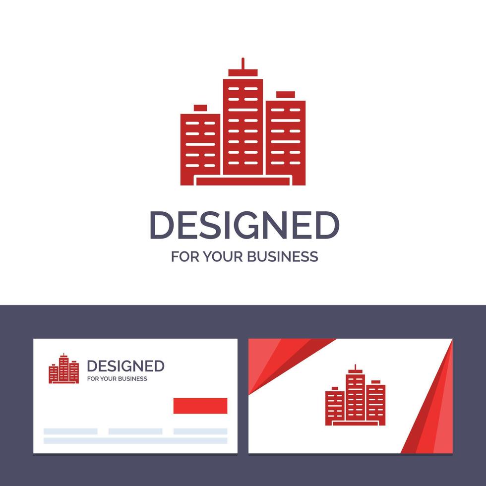 carte de visite créative et modèle de logo bâtiment architecture immobilier commercial propriété de bureau réel vecteur