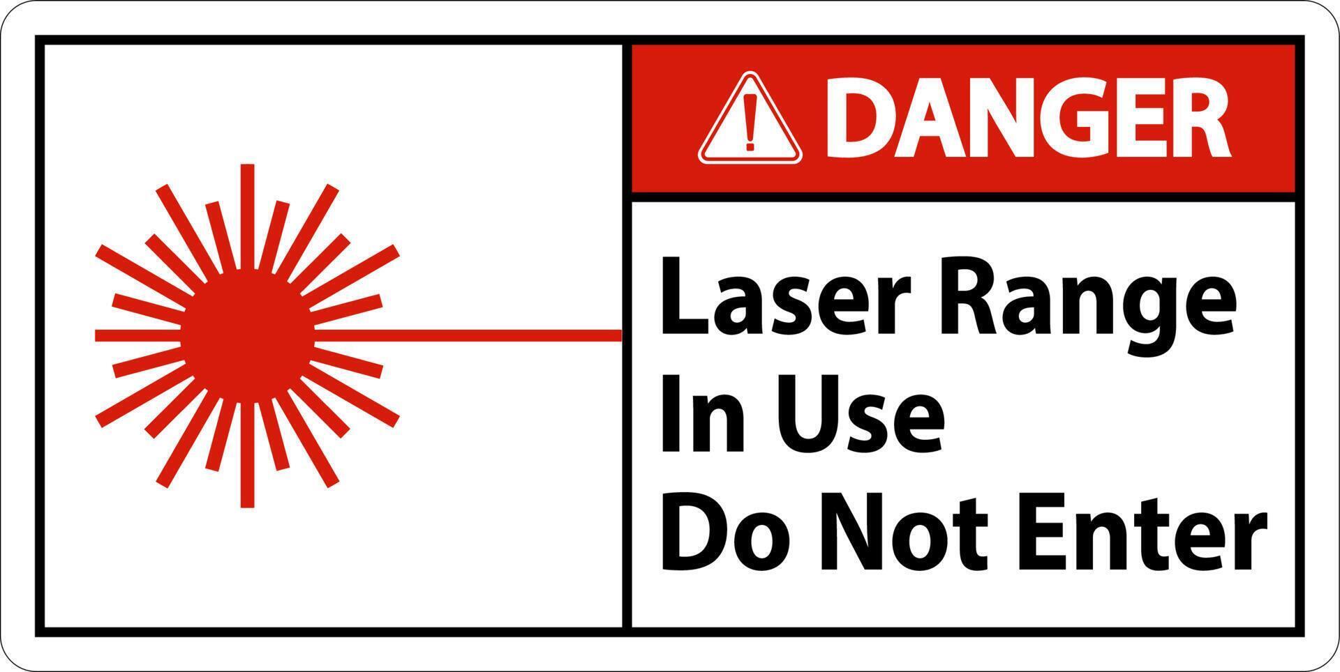 gamme laser danger en cours d'utilisation n'entrez pas sign vecteur