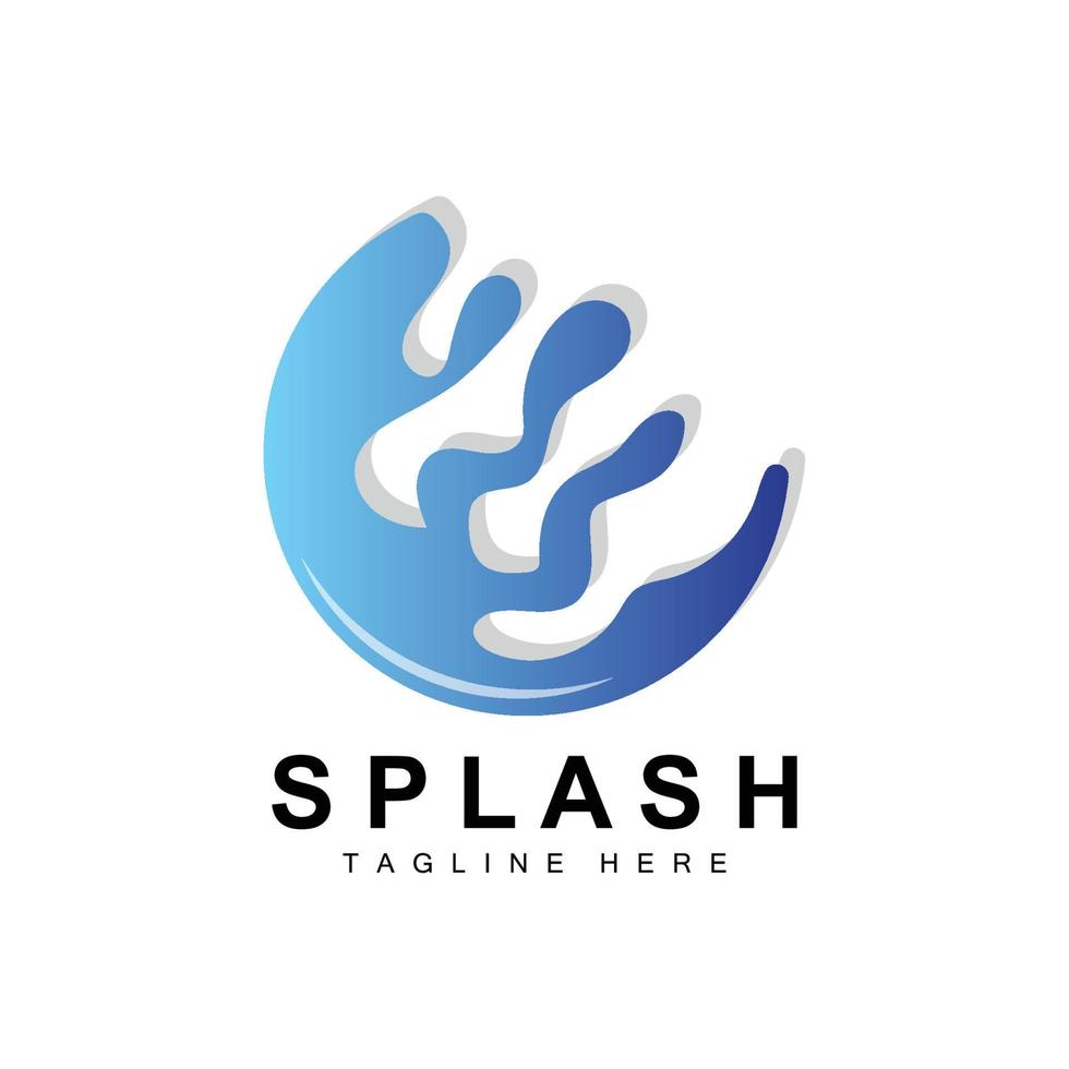 logo splash, icône de vague d'eau, vecteur de bulle, art de logo d'eau, illustration de modèle