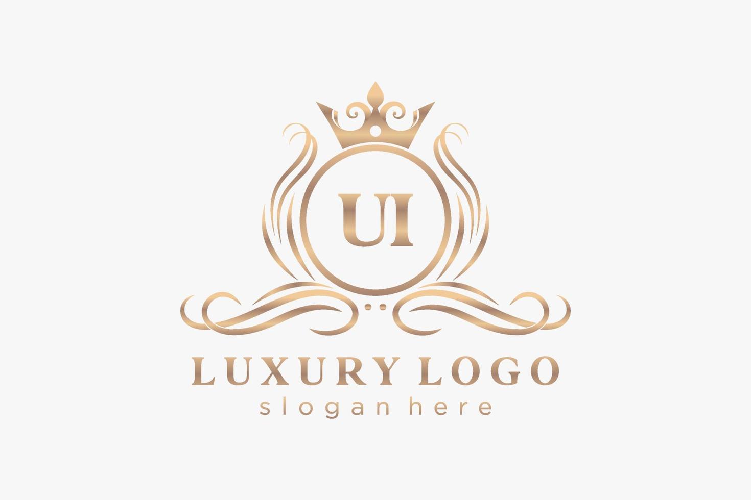 modèle initial de logo de luxe royal de lettre d'interface utilisateur dans l'art vectoriel pour le restaurant, la royauté, la boutique, le café, l'hôtel, l'héraldique, les bijoux, la mode et d'autres illustrations vectorielles.