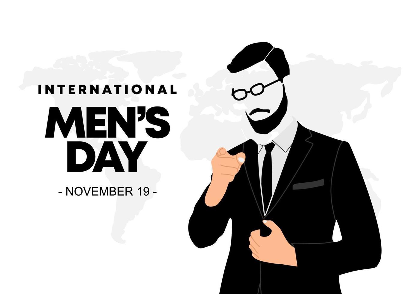 journée internationale des hommes célébrée le 19 novembre. vecteur