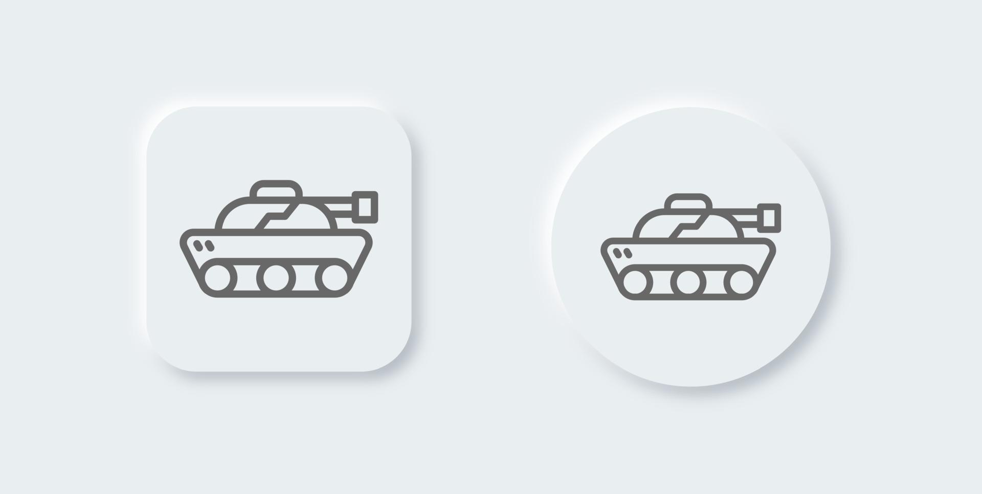 icône de ligne de char militaire dans un style de conception néomorphe. illustration vectorielle de signes d'armes de guerre. vecteur