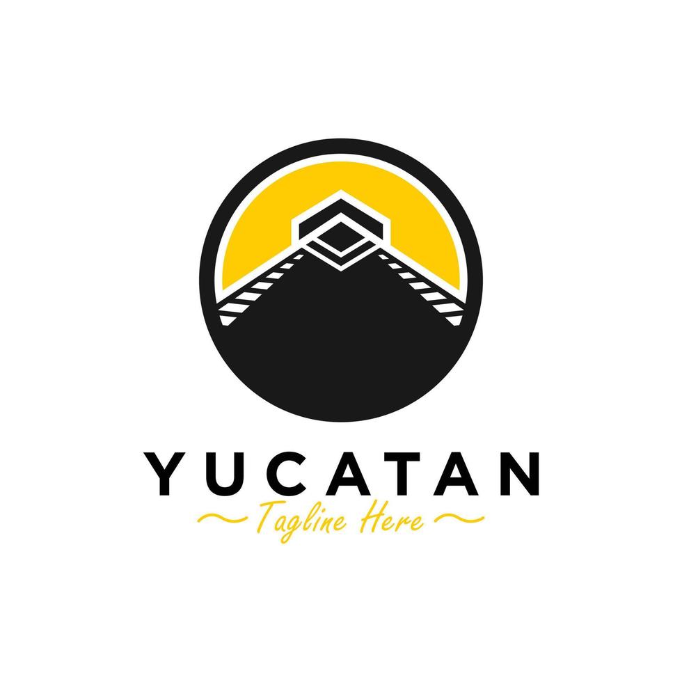 logo illustration du patrimoine du yucatan vecteur