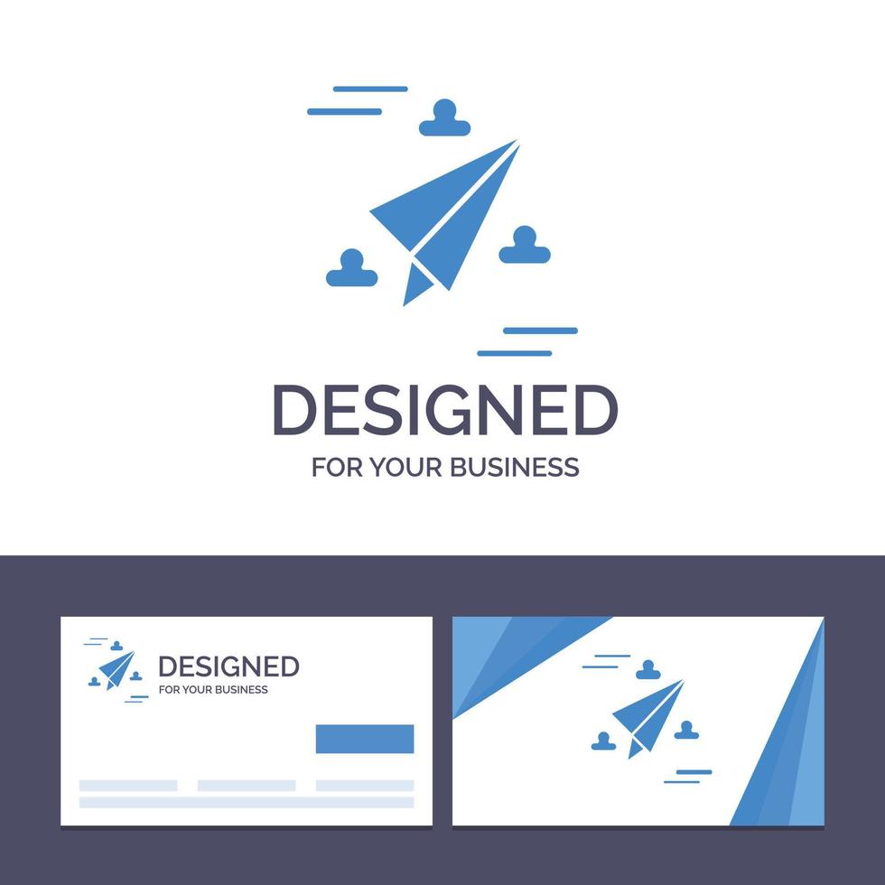 carte de visite créative et modèle de logo web design papier mouche illustration vectorielle vecteur