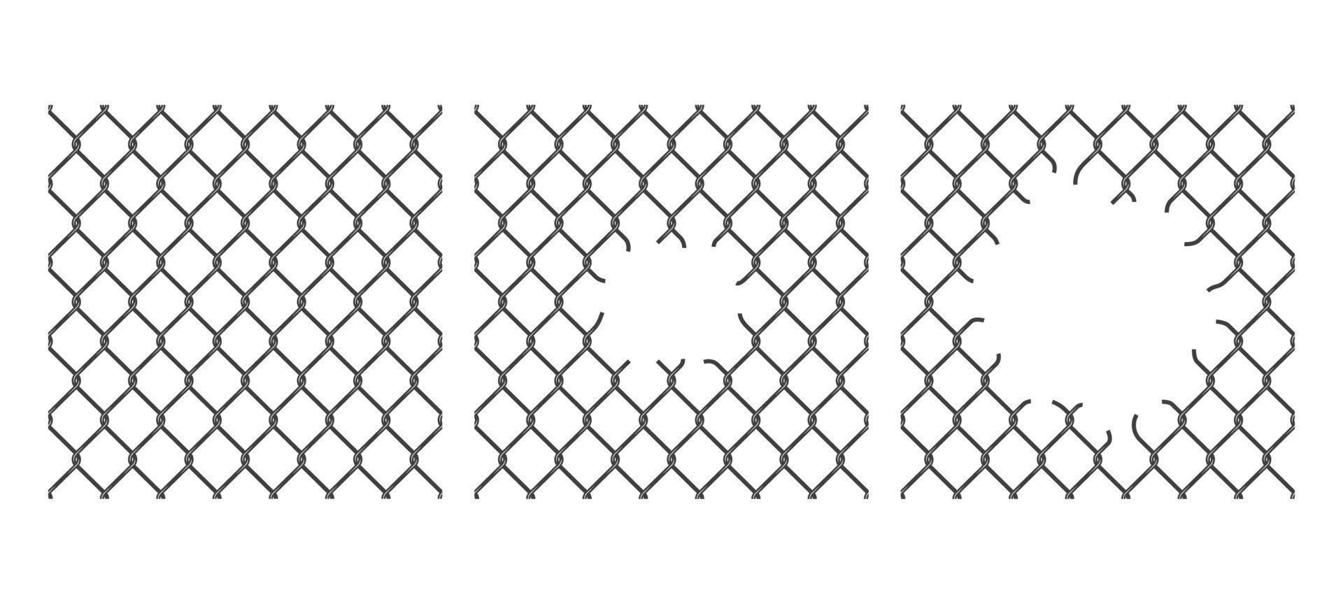 motif de maillon de chaîne rabitz, fond de maille de clôture vecteur