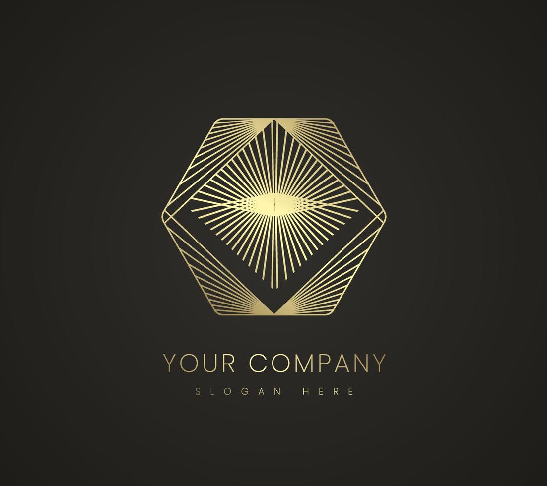 une conception de logo d'entreprise haut de gamme, une icône en or moderne et une conception de vecteur et d'illustration de symbole