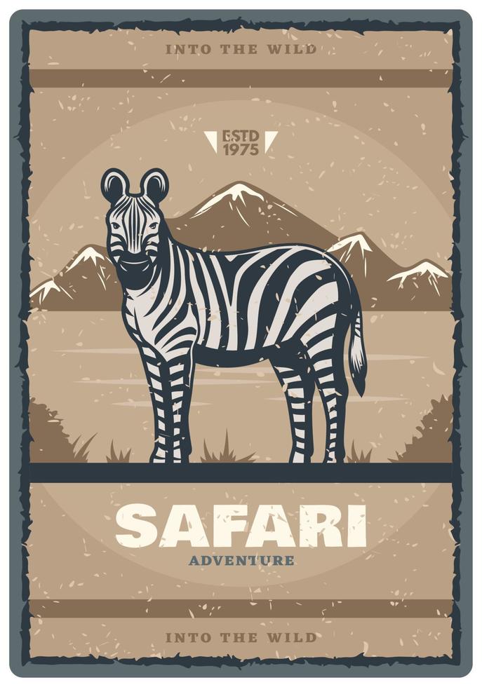 affiche vintage de vecteur pour le club de chasse safari