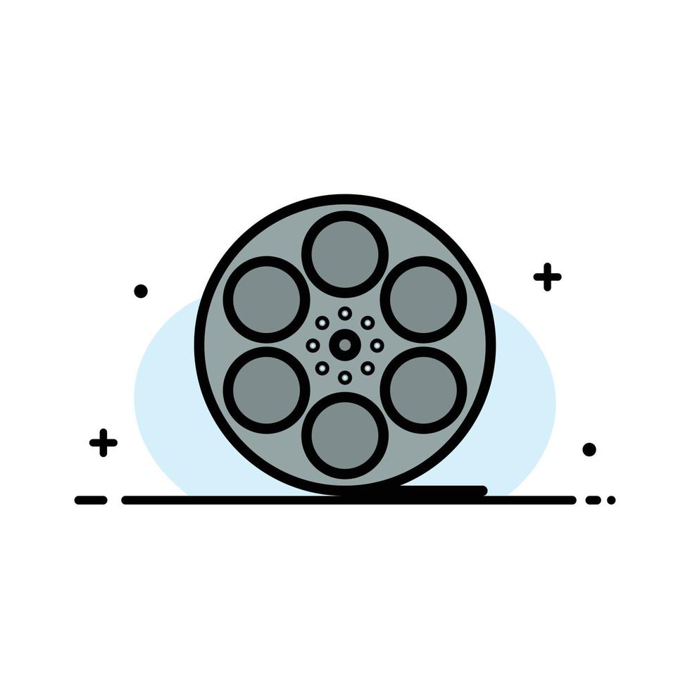 films jouer vidéo american business flat line rempli icône vecteur bannière modèle