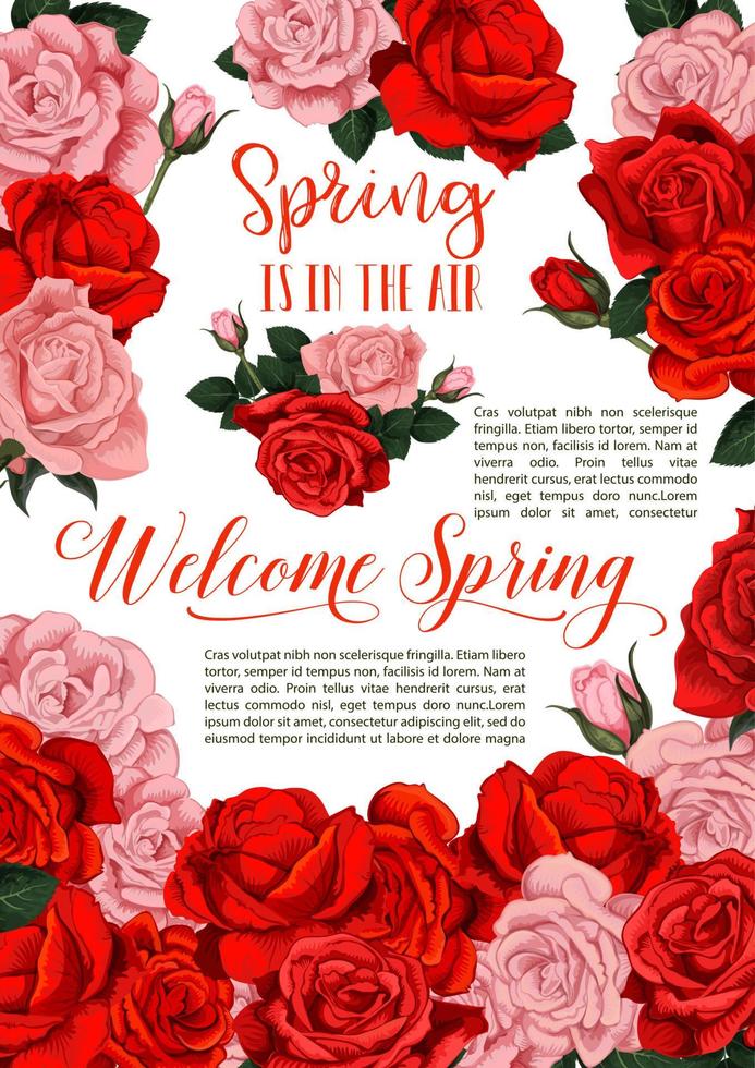 affiche florale de fleurs de vacances de printemps de vecteur