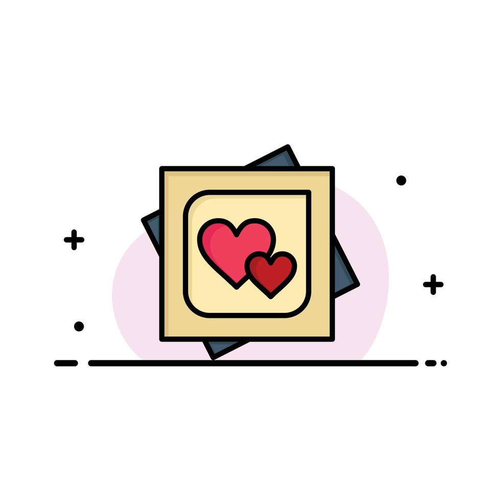 carte coeur amour mariage proposition de carte entreprise ligne plate remplie icône vecteur modèle de bannière