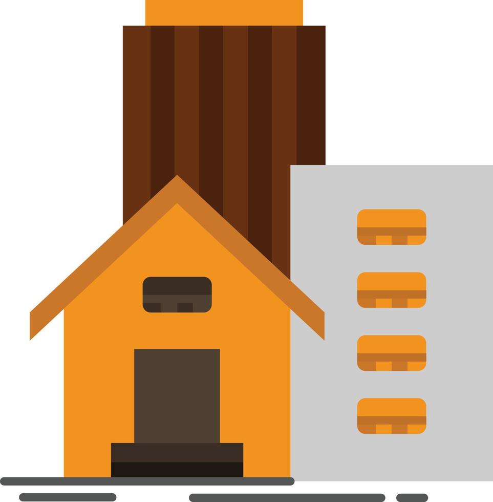 bâtiment immobilier immobilier appartement bureau plat couleur icône vecteur icône modèle de bannière